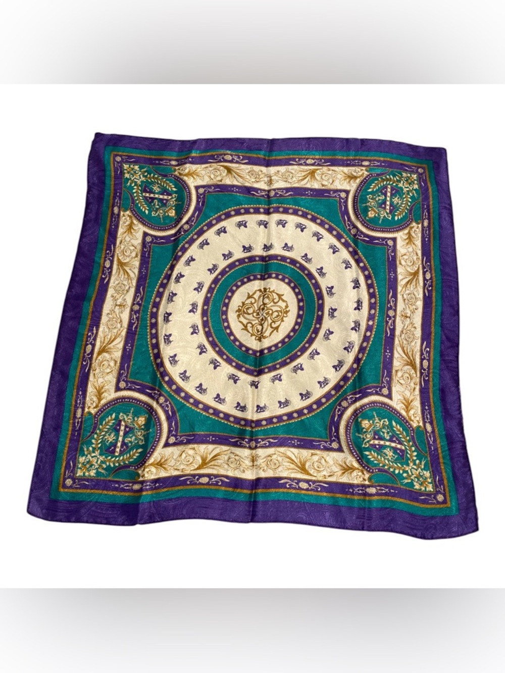 Vintage 90s Regal Purple Head Scarf